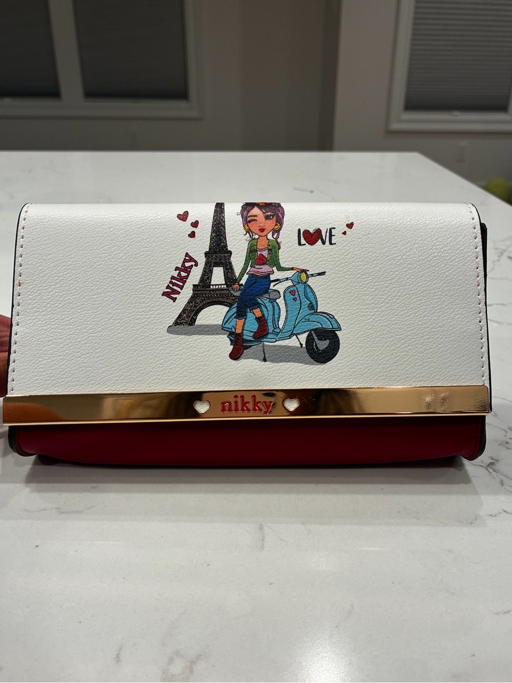 Nikky by Nicole Lee Scooter Sophie Paris Eiffel Tower Clutch Wallet Pristine